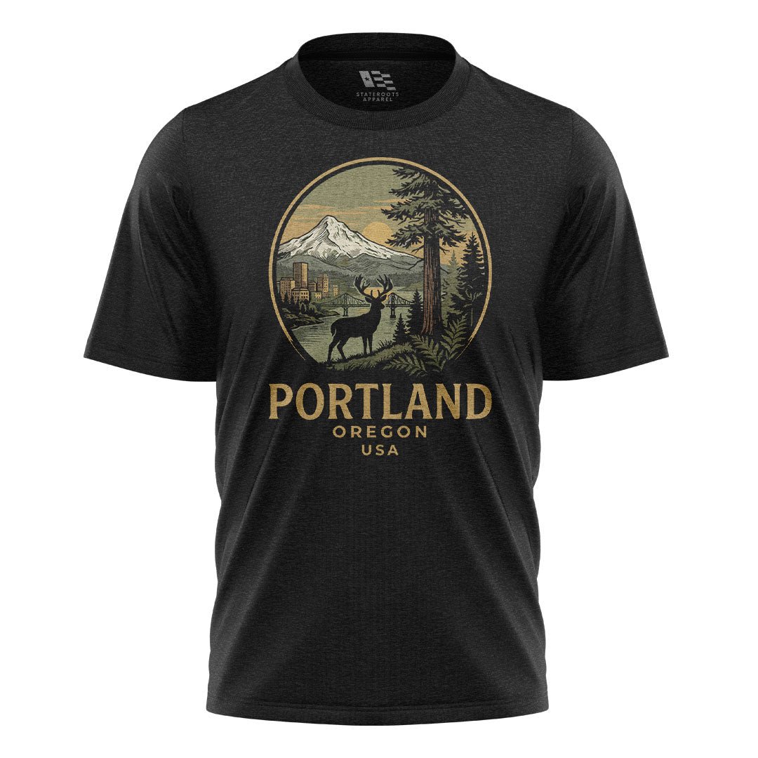 oregon-portland-vintage-mt-hood-tee black