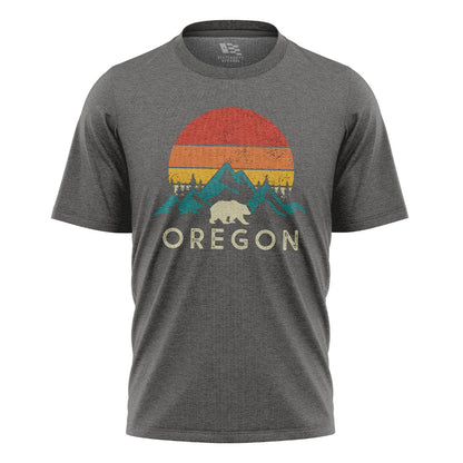 Oregon Retro Sunset Bear Mountains Charcoal flatlay