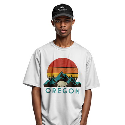 Oregon Retro Sunset Bear Mountains White lifestyle 3