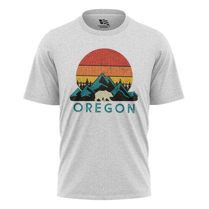 Oregon Retro Sunset Bear Mountains White flatlay