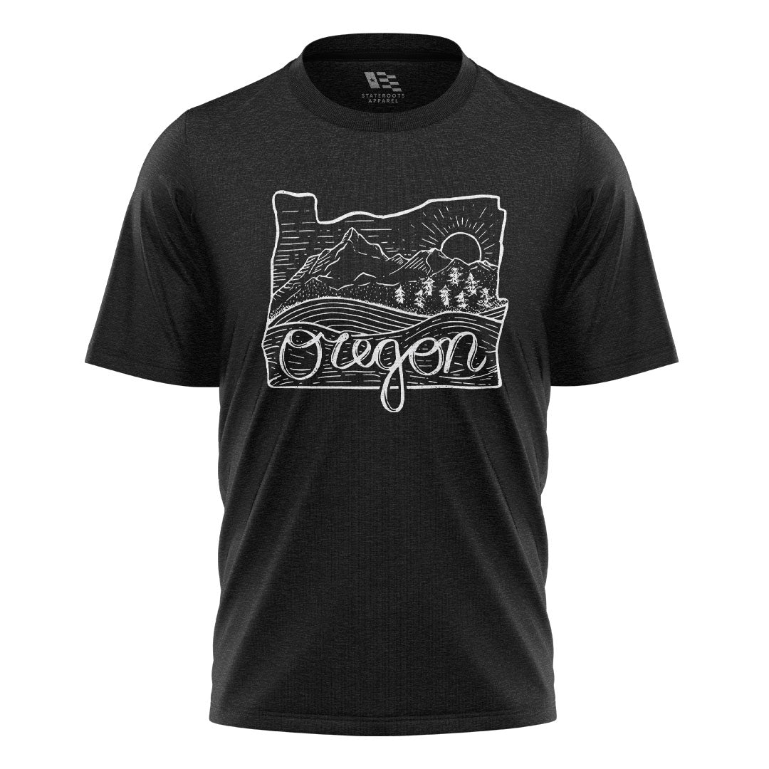 oregon-state-outline-script-tee black