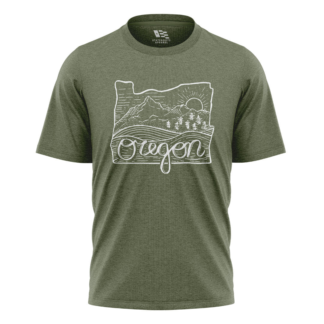 Oregon State Outline T-Shirt | Script Sketch Tee