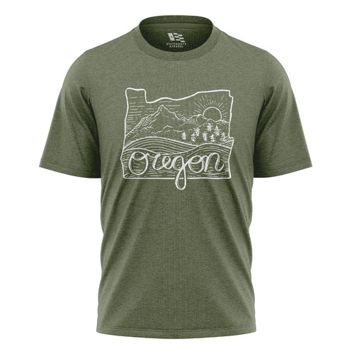Oregon State Outline T-Shirt | Script Sketch Tee