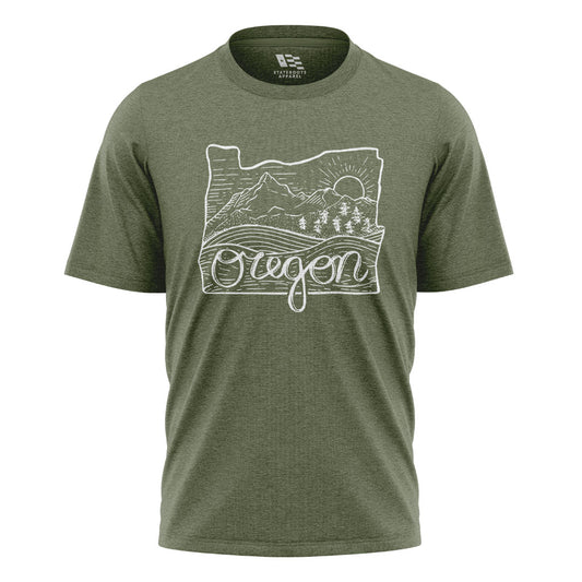 Oregon State Outline T-Shirt | Script Sketch Tee