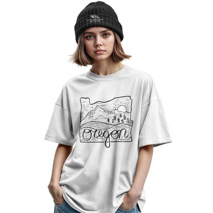 oregon-state-outline-script-tee military-green