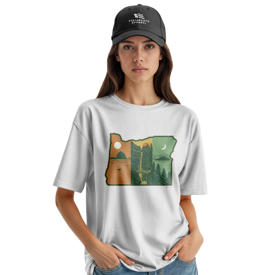 Oregon Three Landscapes State Shape White lifestyle 1