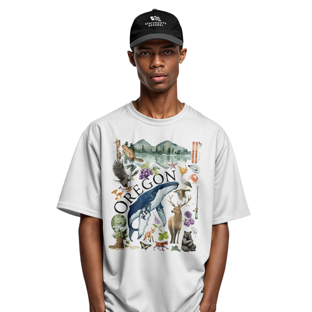 oregon-watercolor-wildlife-tee white