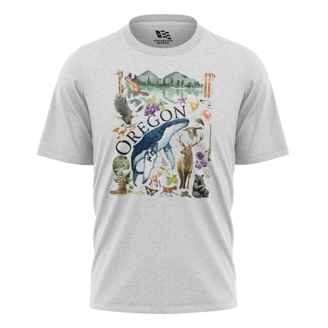 oregon-watercolor-wildlife-tee white