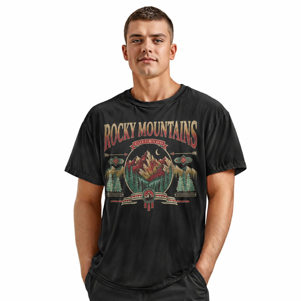 Rocky Mountains T-Shirt | Colorado Outdoor Nature Lover Unisex Tee