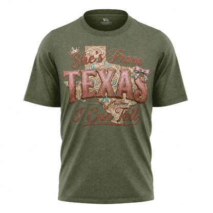 She's From Texas I Can Tell T-Shirt | Country Cowgirl Western Tee