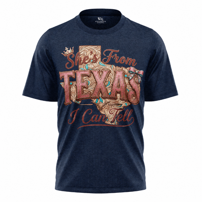 She's From Texas I Can Tell T-Shirt | Country Cowgirl Western Tee