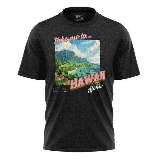 Take Me to Hawaii Aloha Summer Tee - Black flatlay