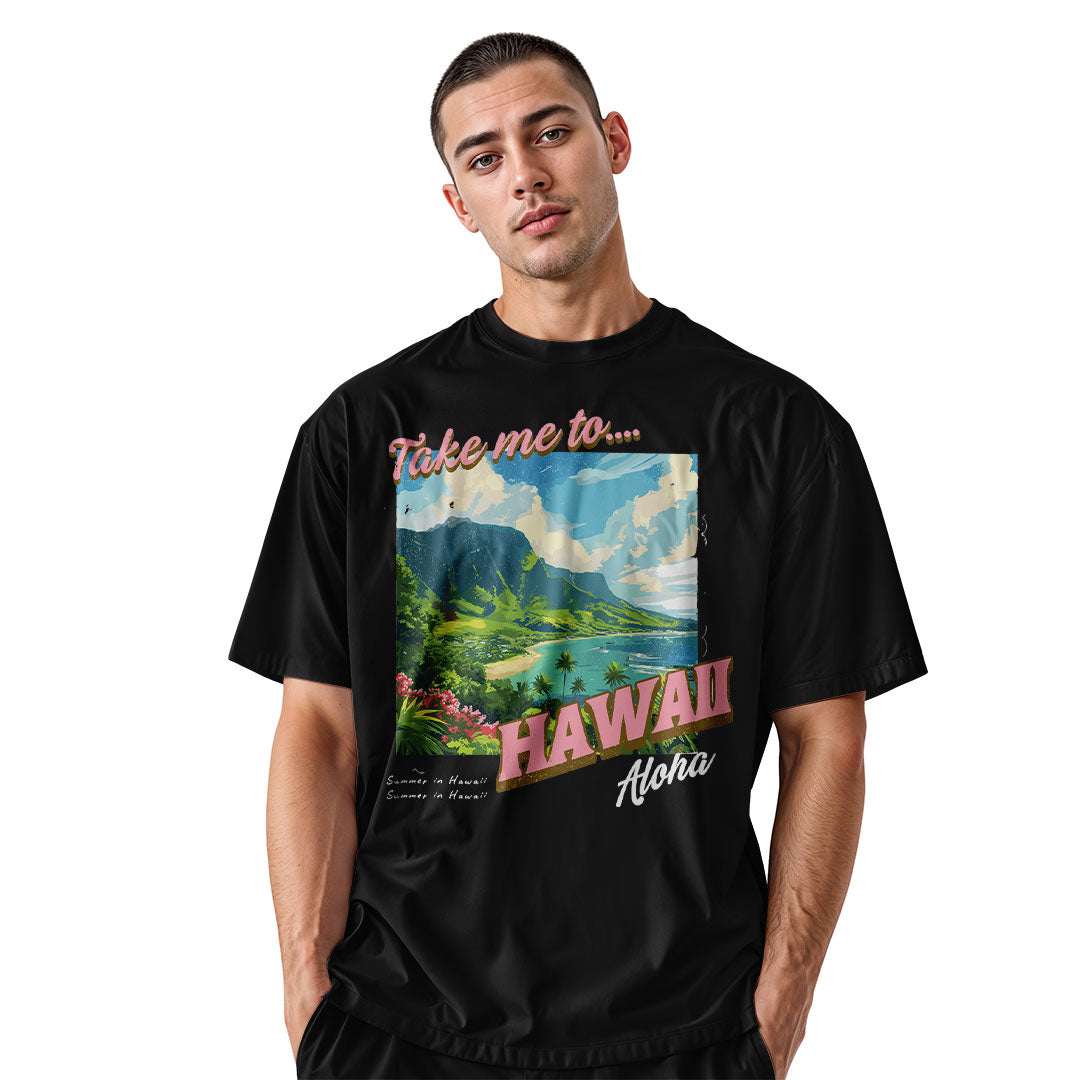 Take Me to Hawaii Aloha Summer Tee - Black view