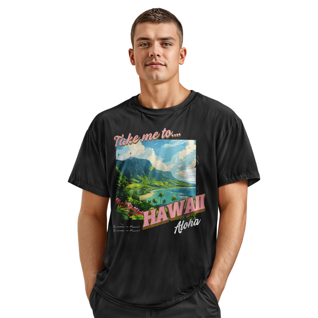 Take Me to Hawaii Aloha Summer Tee - Charcoal view