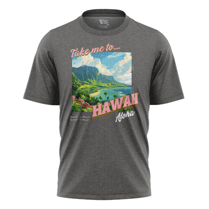 Take Me to Hawaii Aloha Summer Tee - Charcoal flatlay