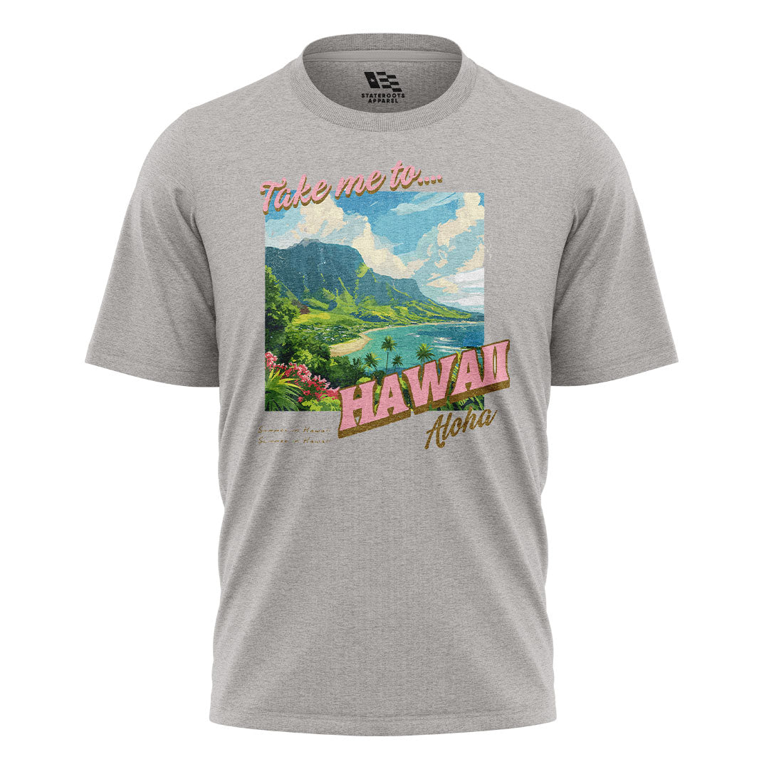 Take Me to Hawaii Aloha Summer Tee - Sport Grey flatlay