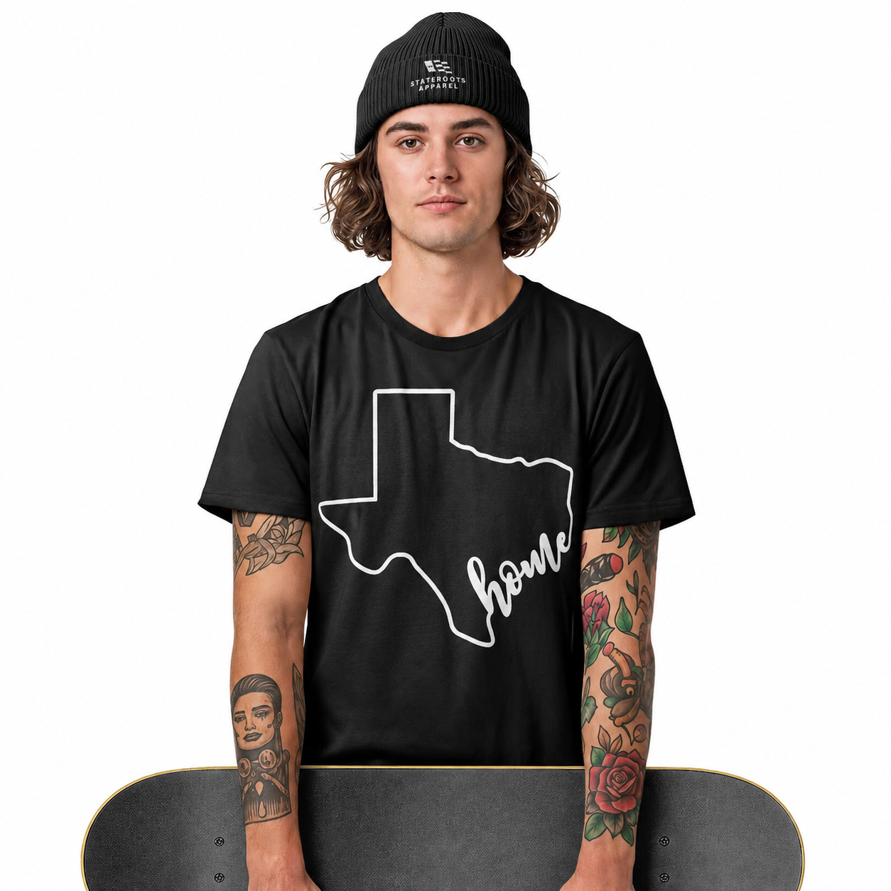 Texas Home T-Shirt | Minimalist State Outline Home Sweet Home Tee