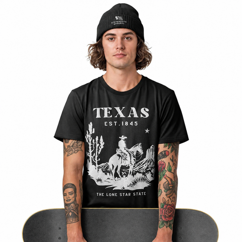 Texas Lone Star State T-Shirt | Vintage Cowboy Est 1845 Western Souvenir Tee