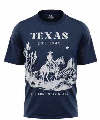Texas Lone Star State T-Shirt | Vintage Cowboy Est 1845 Western Souvenir Tee