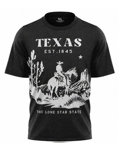 Texas Lone Star State T-Shirt | Vintage Cowboy Est 1845 Western Souvenir Tee