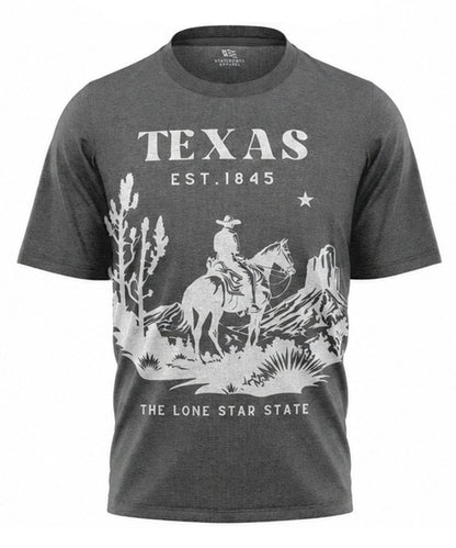 Texas Lone Star State T-Shirt | Vintage Cowboy Est 1845 Western Souvenir Tee