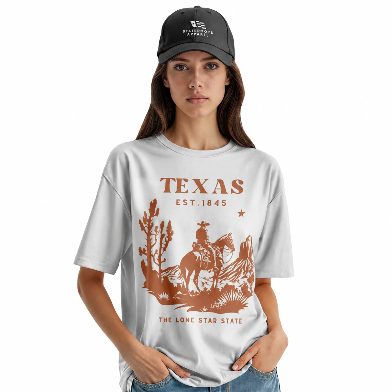 Texas Lone Star State T-Shirt | Vintage Cowboy Est 1845 Western Souvenir Tee