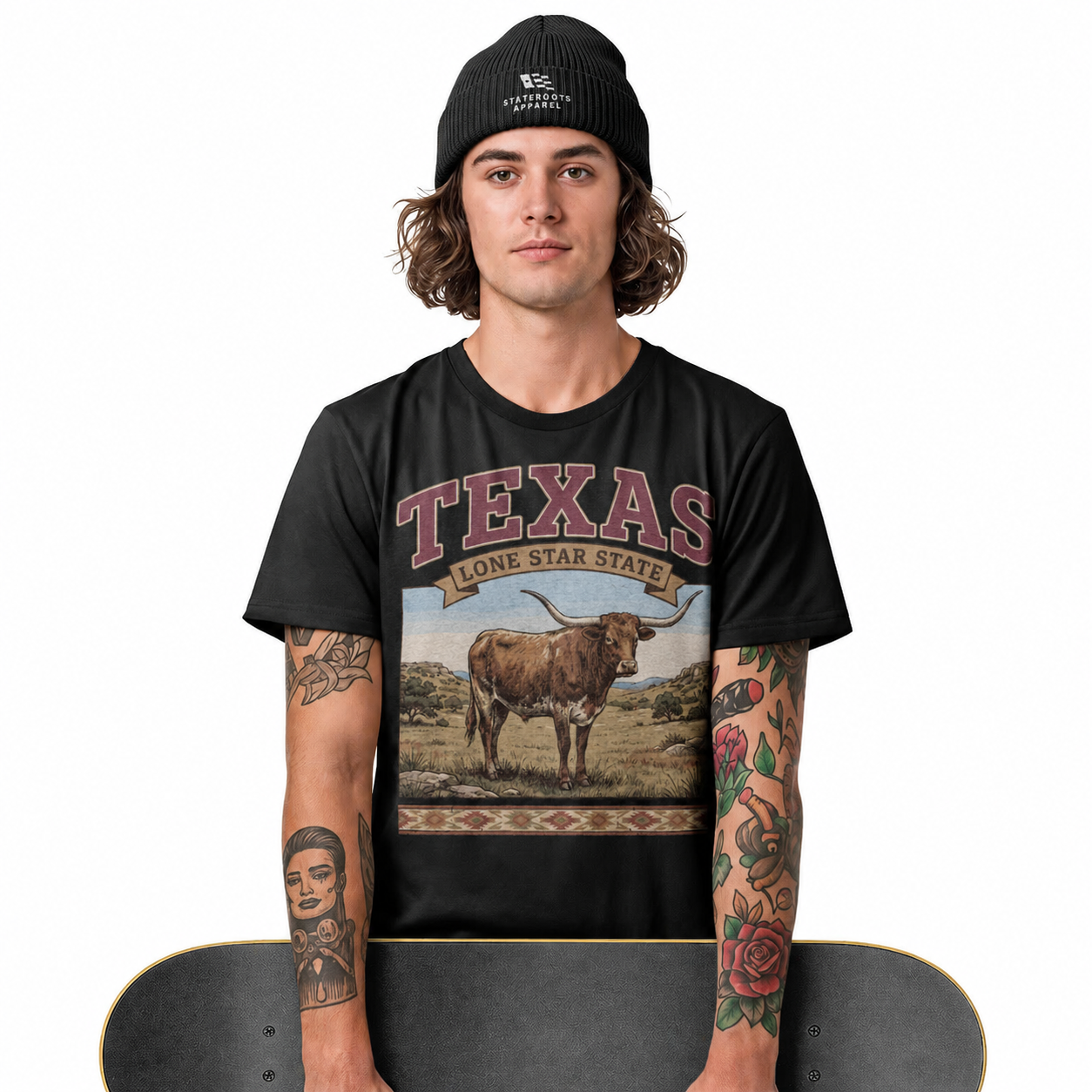 Texas Lone Star State T-Shirt | Vintage Longhorn Steer Souvenir Western Tee