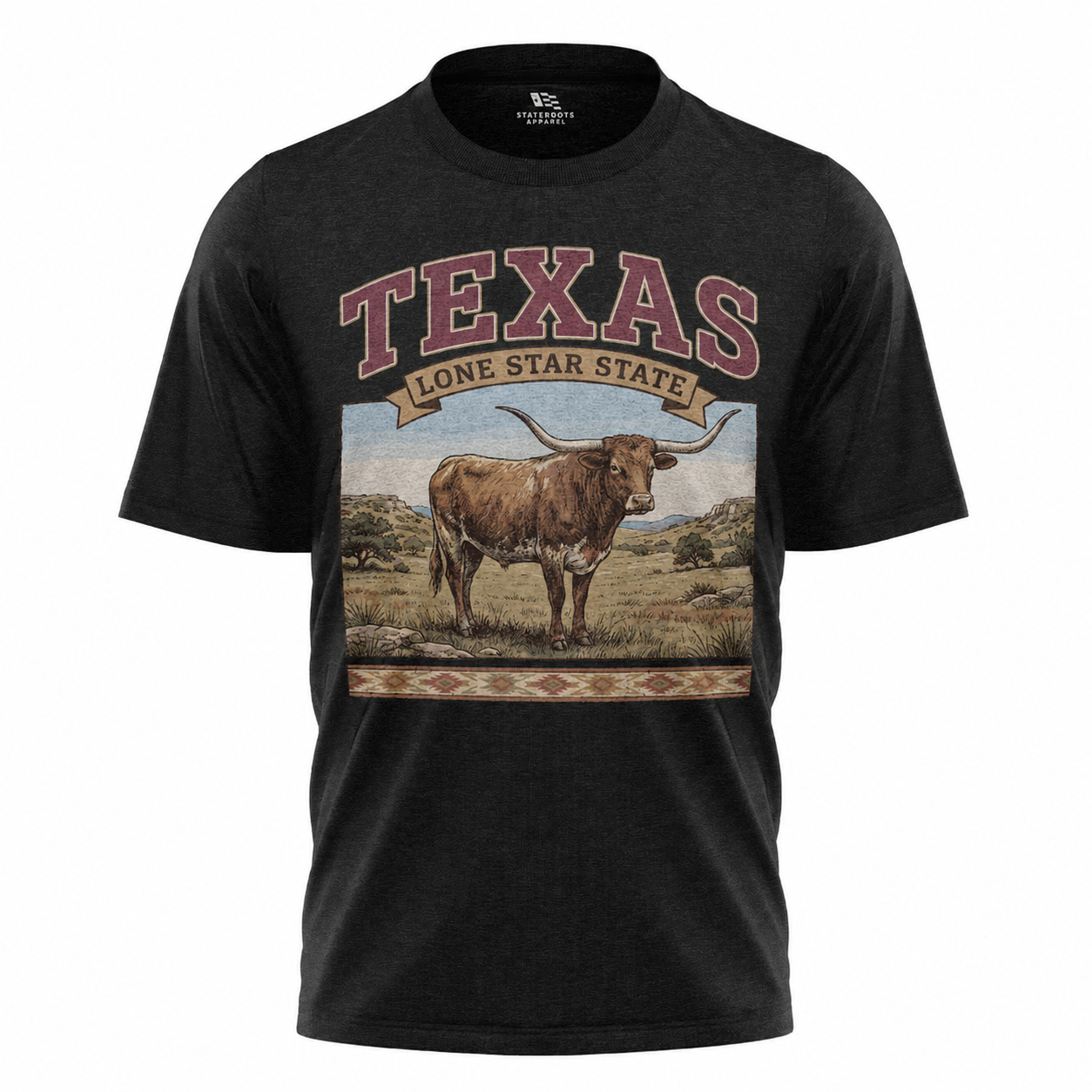 Texas Lone Star State T-Shirt | Vintage Longhorn Steer Souvenir Western Tee