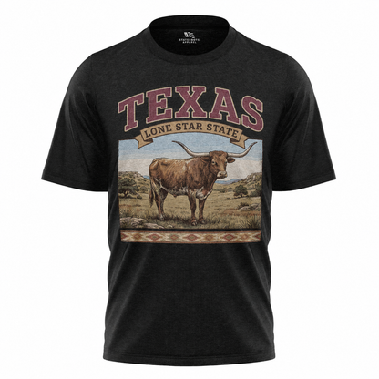 Texas Lone Star State T-Shirt | Vintage Longhorn Steer Souvenir Western Tee