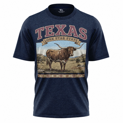 Texas Lone Star State T-Shirt | Vintage Longhorn Steer Souvenir Western Tee