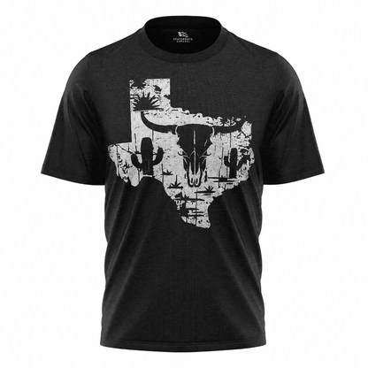 Texas State T-Shirt | Western Longhorn Skull Cactus Desert Tee