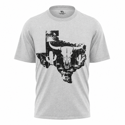 Texas State T-Shirt | Western Longhorn Skull Cactus Desert Tee