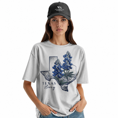 Texas Strong T-Shirt | Bluebonnet State Flower Watercolor Tee