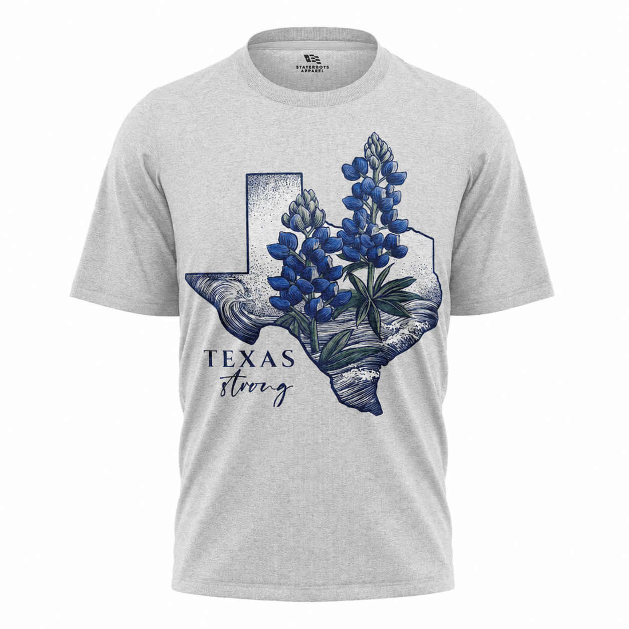 Texas Strong T-Shirt | Bluebonnet State Flower Watercolor Tee