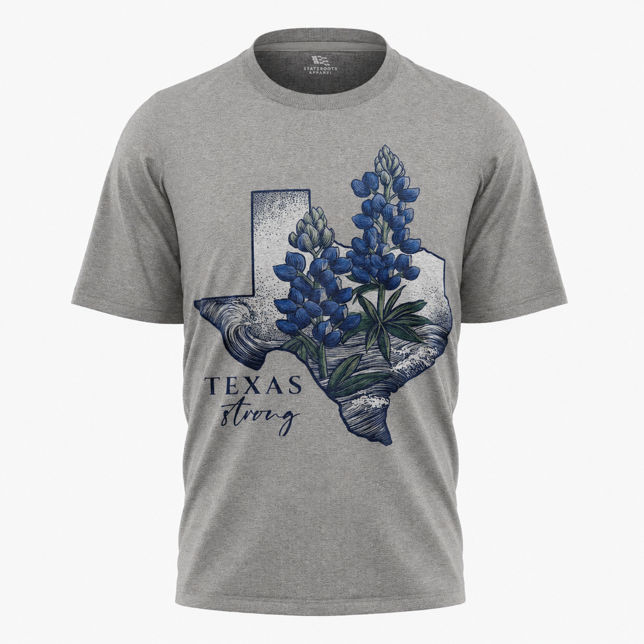 Texas Strong T-Shirt | Bluebonnet State Flower Watercolor Tee