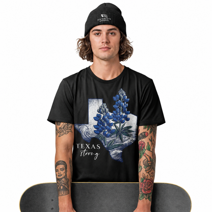 Texas Strong T-Shirt | Bluebonnet State Flower Watercolor Tee