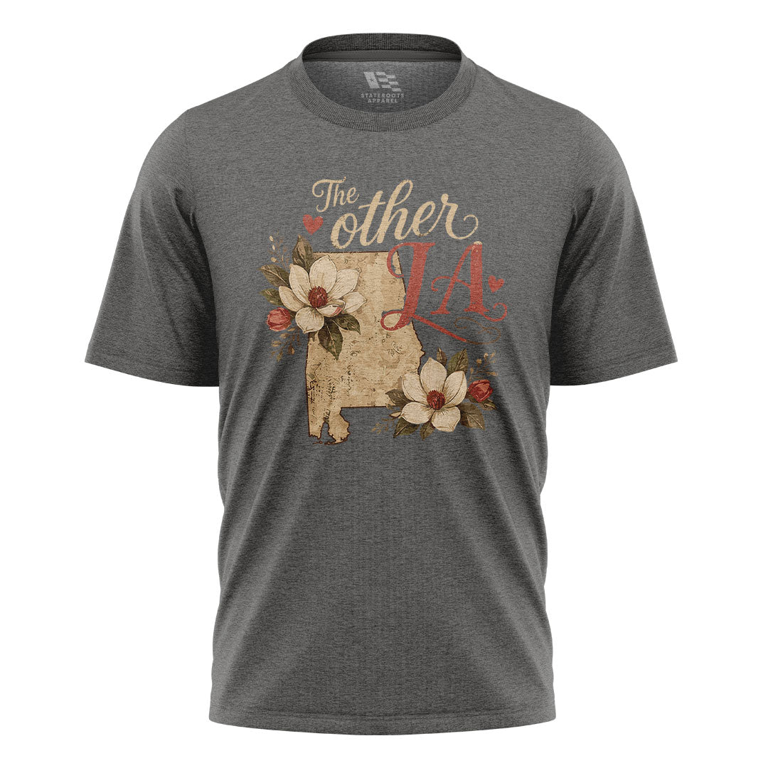 The Other LA Louisiana Magnolia T-Shirt | Vintage Tee - Charcoal #1