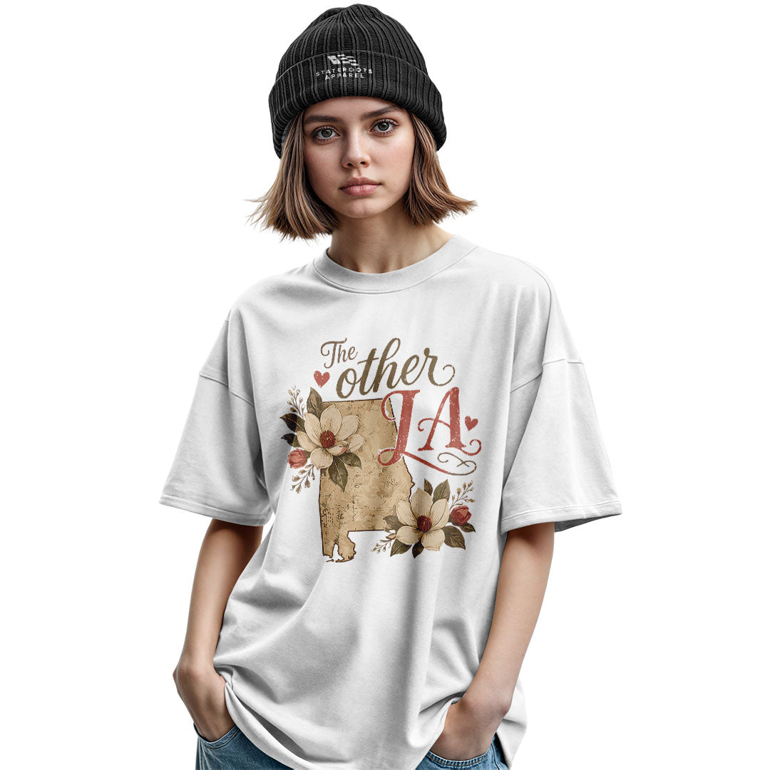 The Other LA Louisiana Magnolia T-Shirt | Vintage Tee - Military Green #2