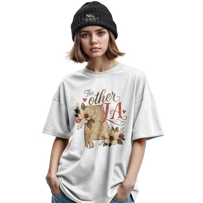The Other LA Louisiana Magnolia T-Shirt | Vintage Tee - Military Green #2