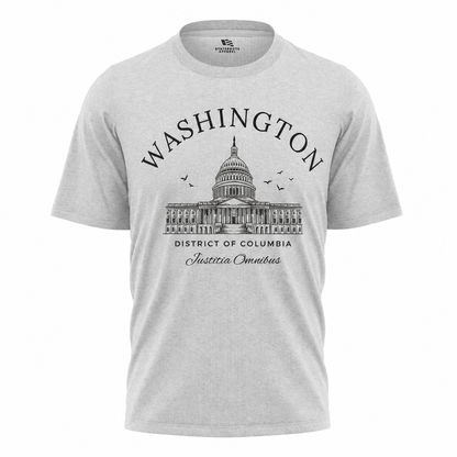 Washington DC Capitol Crest T-Shirt | Justitia Omnibus District of Columbia Tee