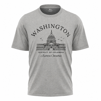 Washington DC Capitol Crest T-Shirt | Justitia Omnibus District of Columbia Tee