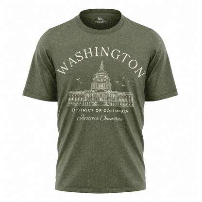 Washington DC Capitol Crest T-Shirt | Justitia Omnibus District of Columbia Tee