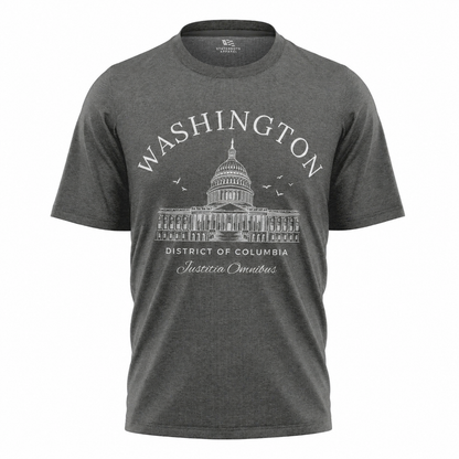 Washington DC Capitol Crest T-Shirt | Justitia Omnibus District of Columbia Tee