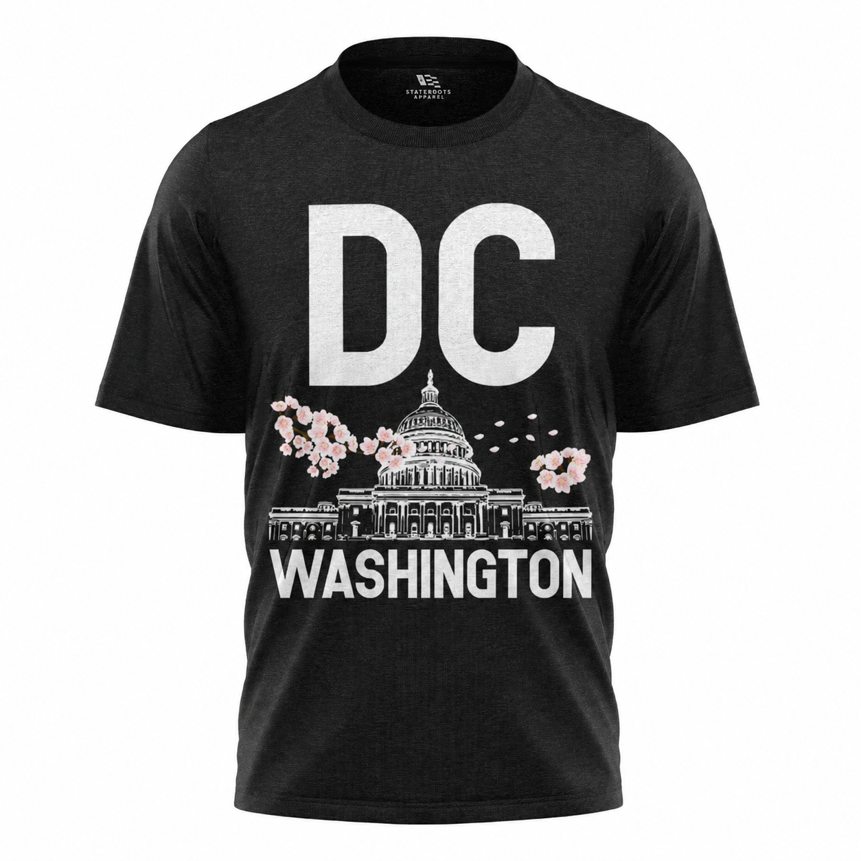 Washington DC Cherry Blossom T-Shirt | Capitol Bold Typography Tee