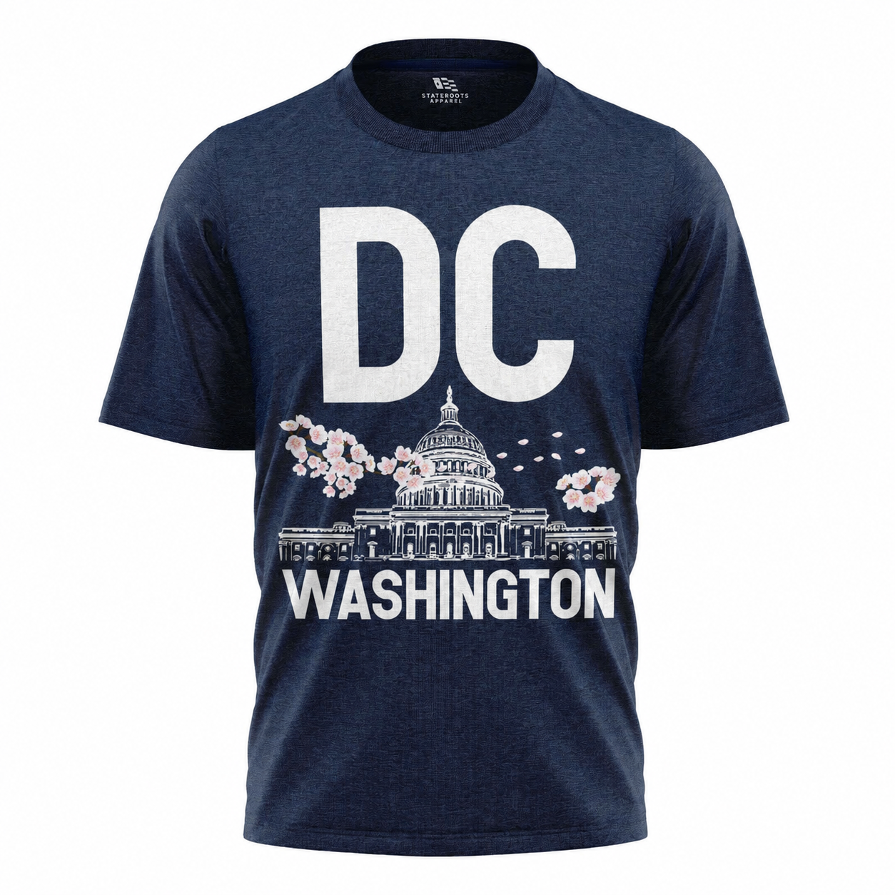 Washington DC Cherry Blossom T-Shirt | Capitol Bold Typography Tee