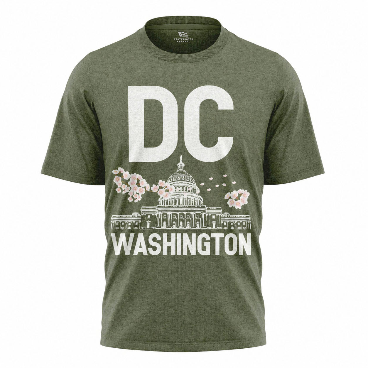 Washington DC Cherry Blossom T-Shirt | Capitol Bold Typography Tee