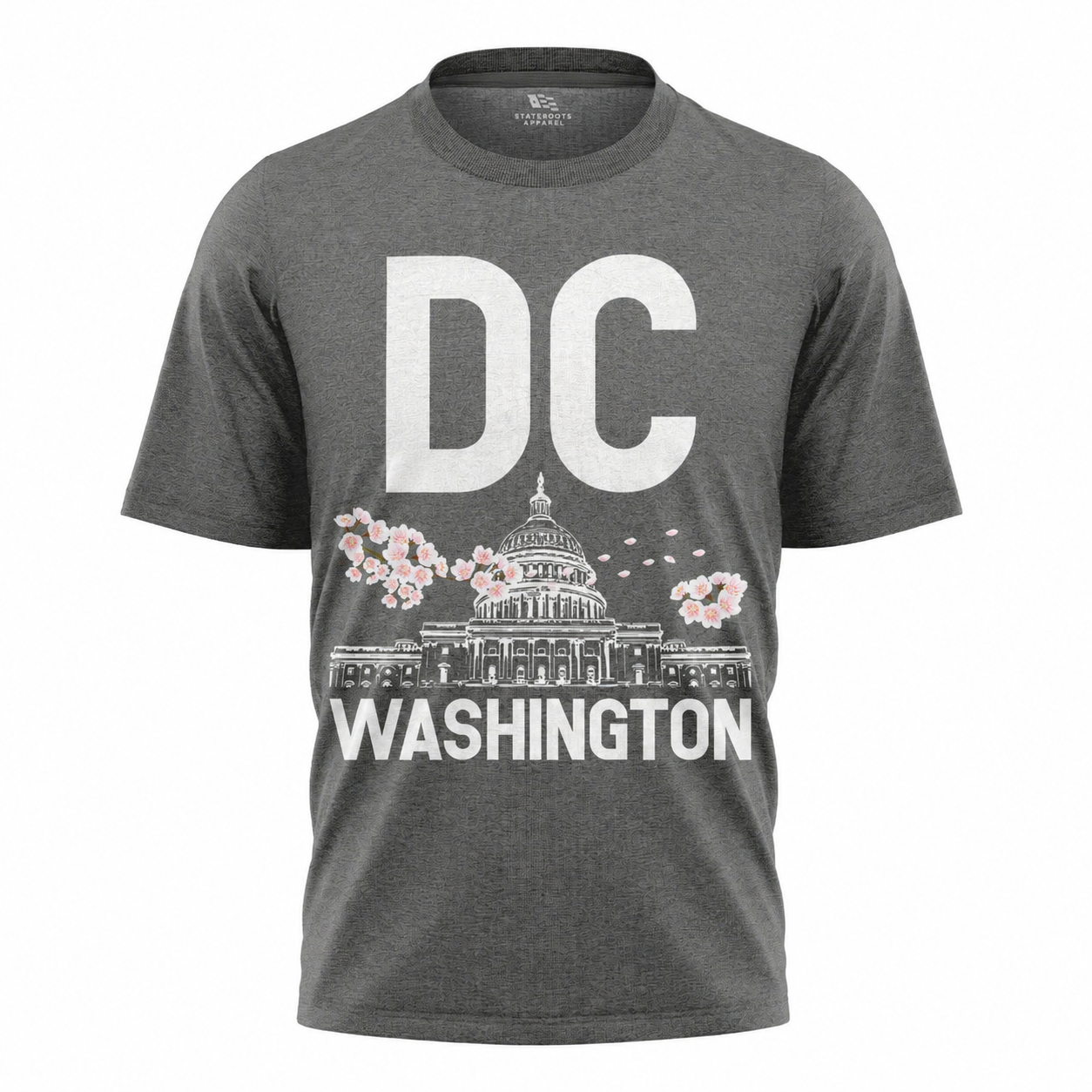 Washington DC Cherry Blossom T-Shirt | Capitol Bold Typography Tee
