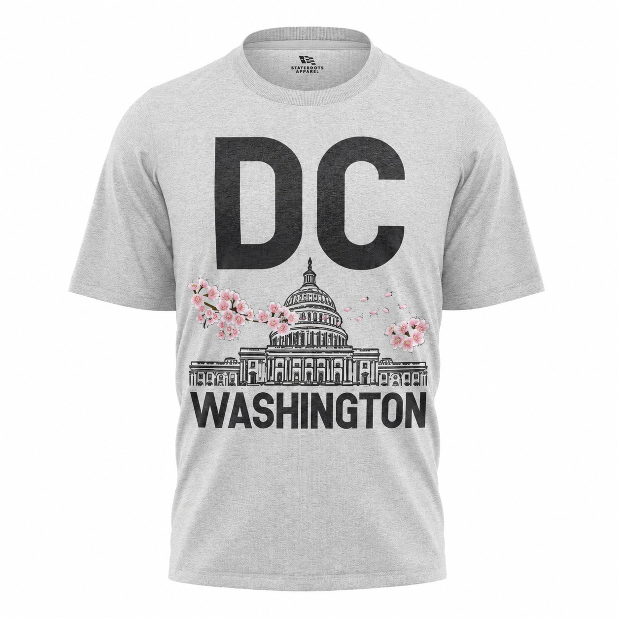 Washington DC Cherry Blossom T-Shirt | Capitol Bold Typography Tee