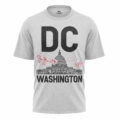 Washington DC Cherry Blossom T-Shirt | Capitol Bold Typography Tee