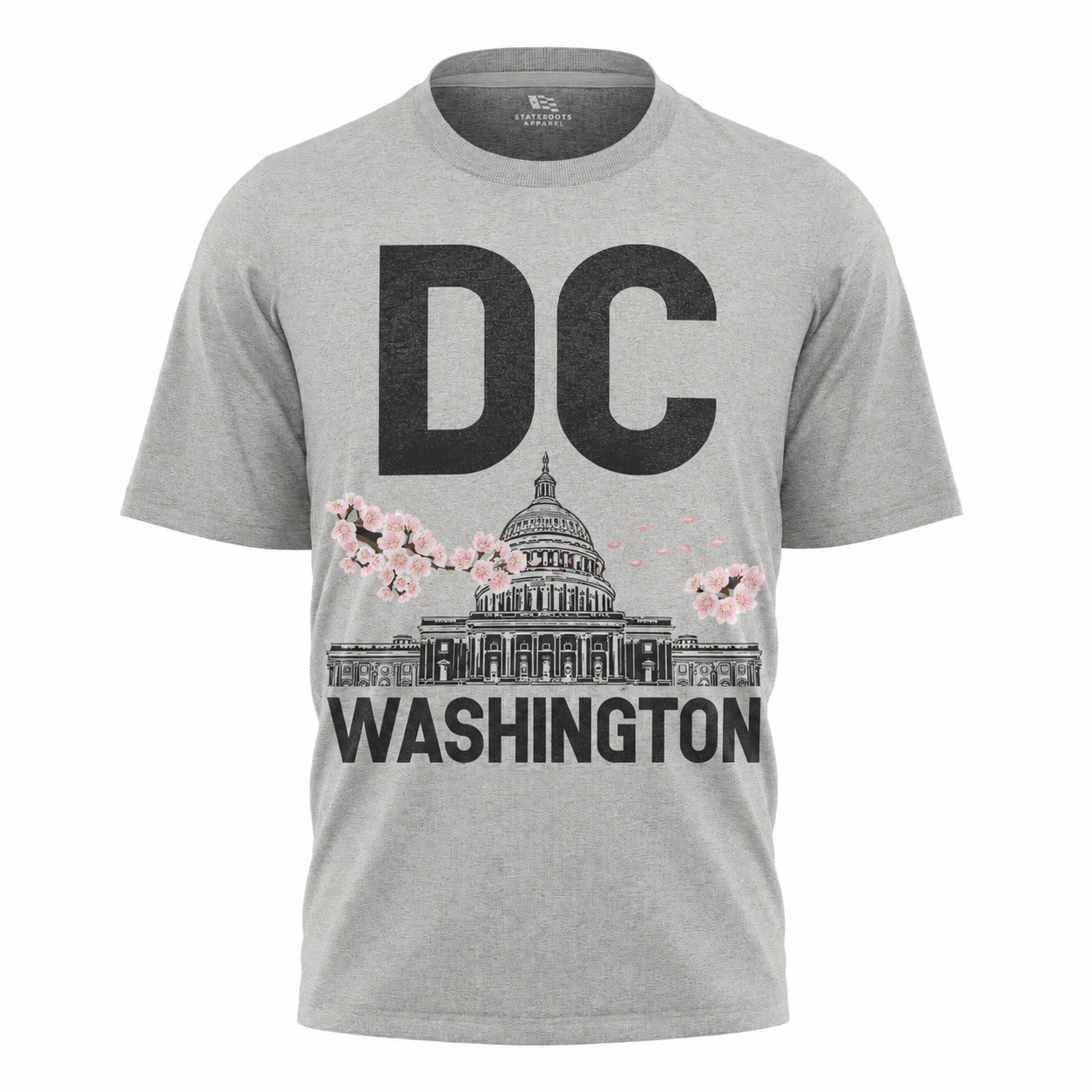 Washington DC Cherry Blossom T-Shirt | Capitol Bold Typography Tee
